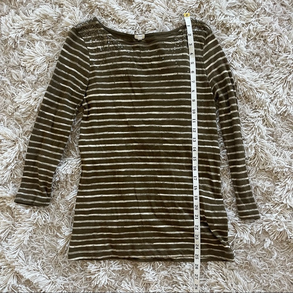 EUC J. Crew 3/4 length striped boatneck shirt size Small